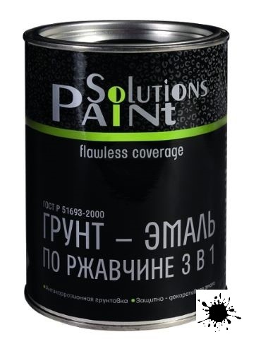 Грунт-эмаль по ржавчине 3 в 1 Paint Solutions 0,9 кг, черная