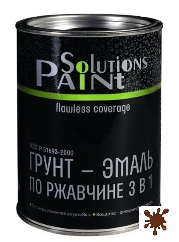 Грунт-эмаль по ржавчине 3 в 1 Paint Solutions 0,9 кг, шоколадная